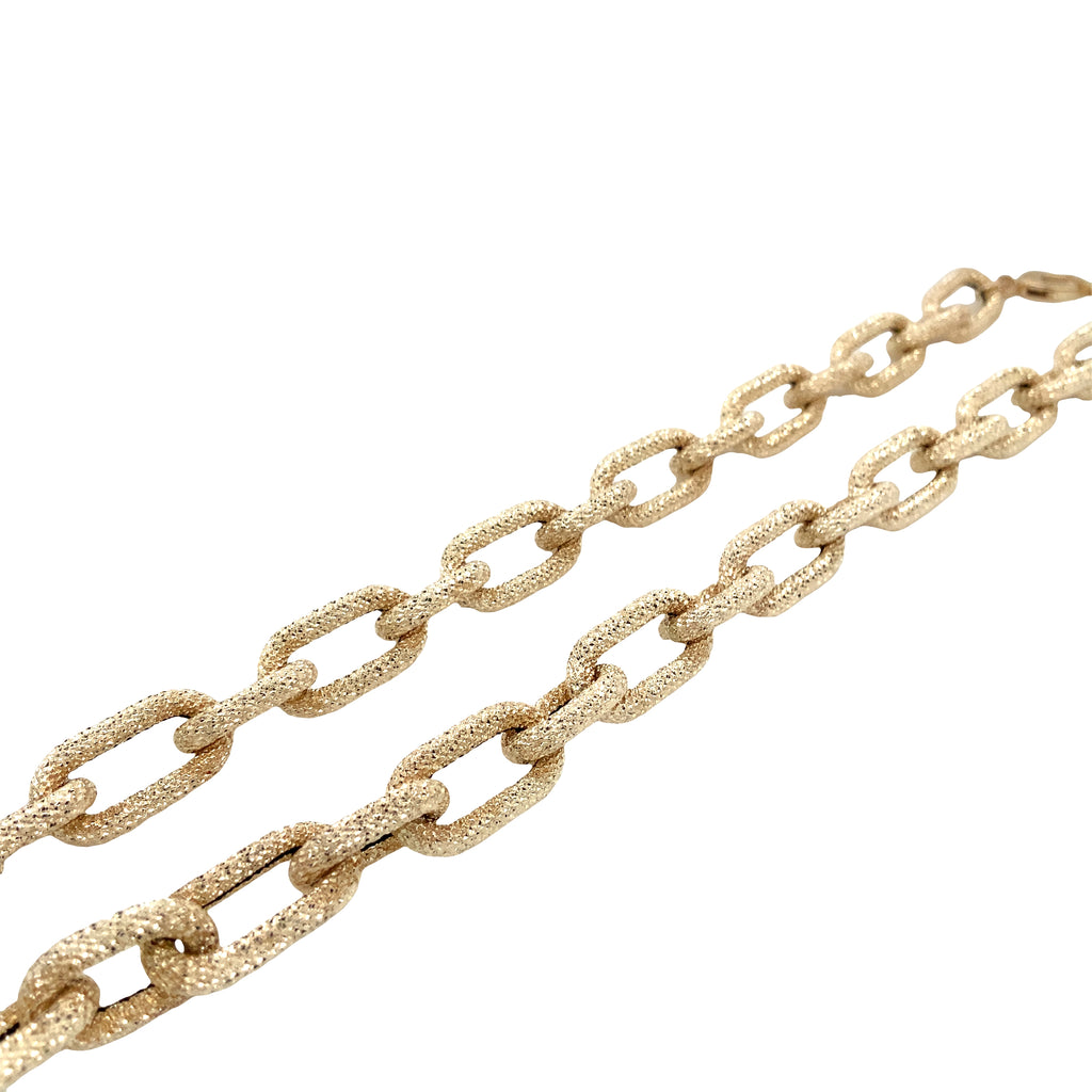 Textured  Oval Link Chain Necklace in 14K Yellow Gold - Image 4 of 8