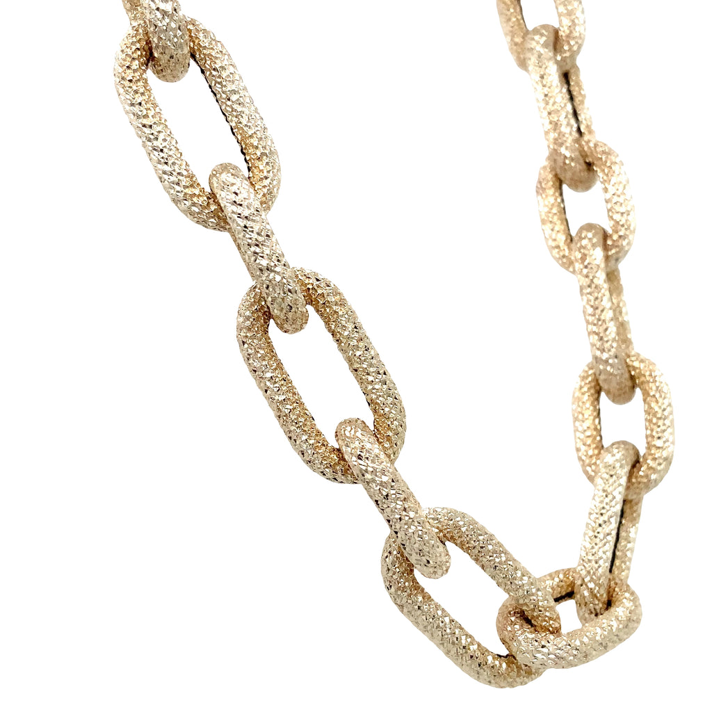 Textured  Oval Link Chain Necklace in 14K Yellow Gold - Image 7 of 8