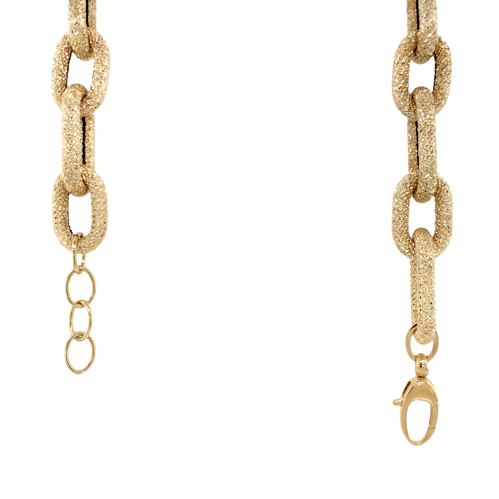Textured  Oval Link Chain Necklace in 14K Yellow Gold - Image 3 of 8