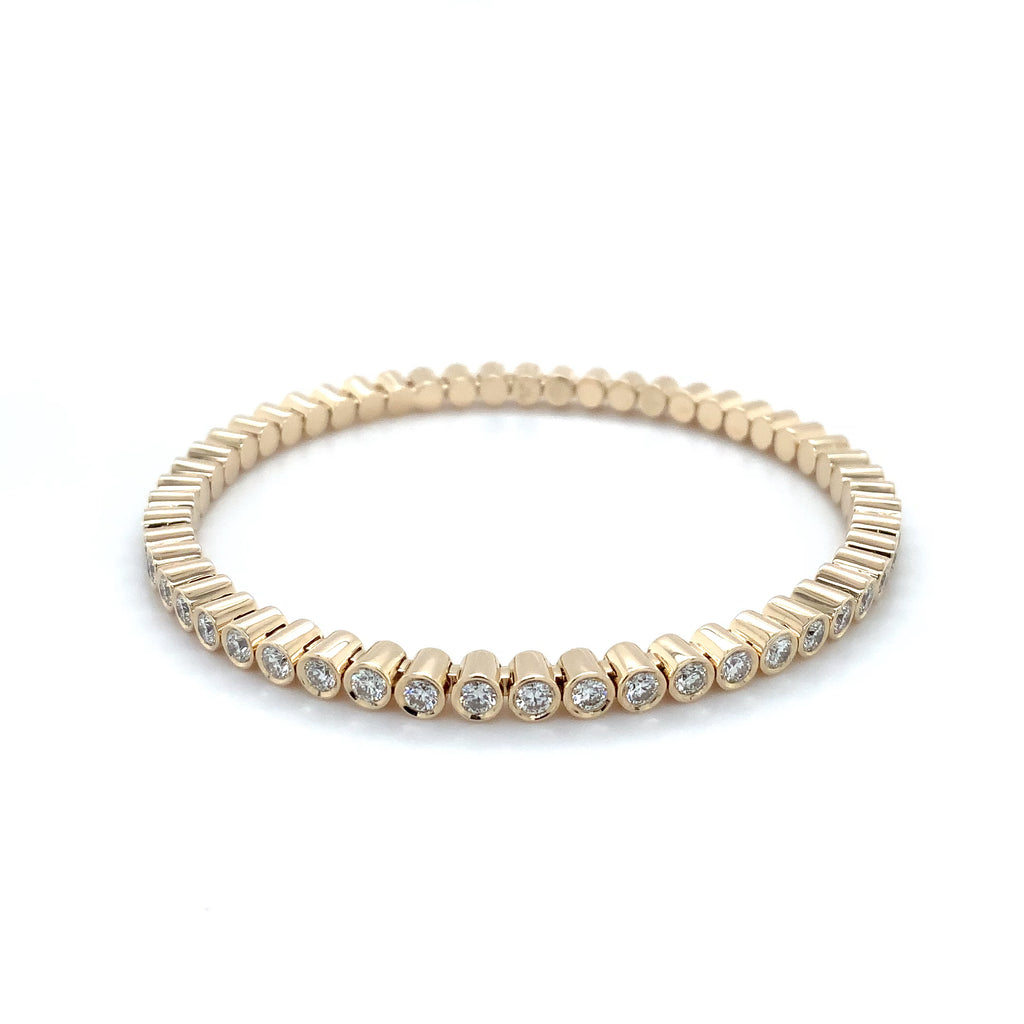 Roman + Jules Bezel-Set Diamond Stratchy Bracelet in 14K Yellow Gold - Image 3 of 5