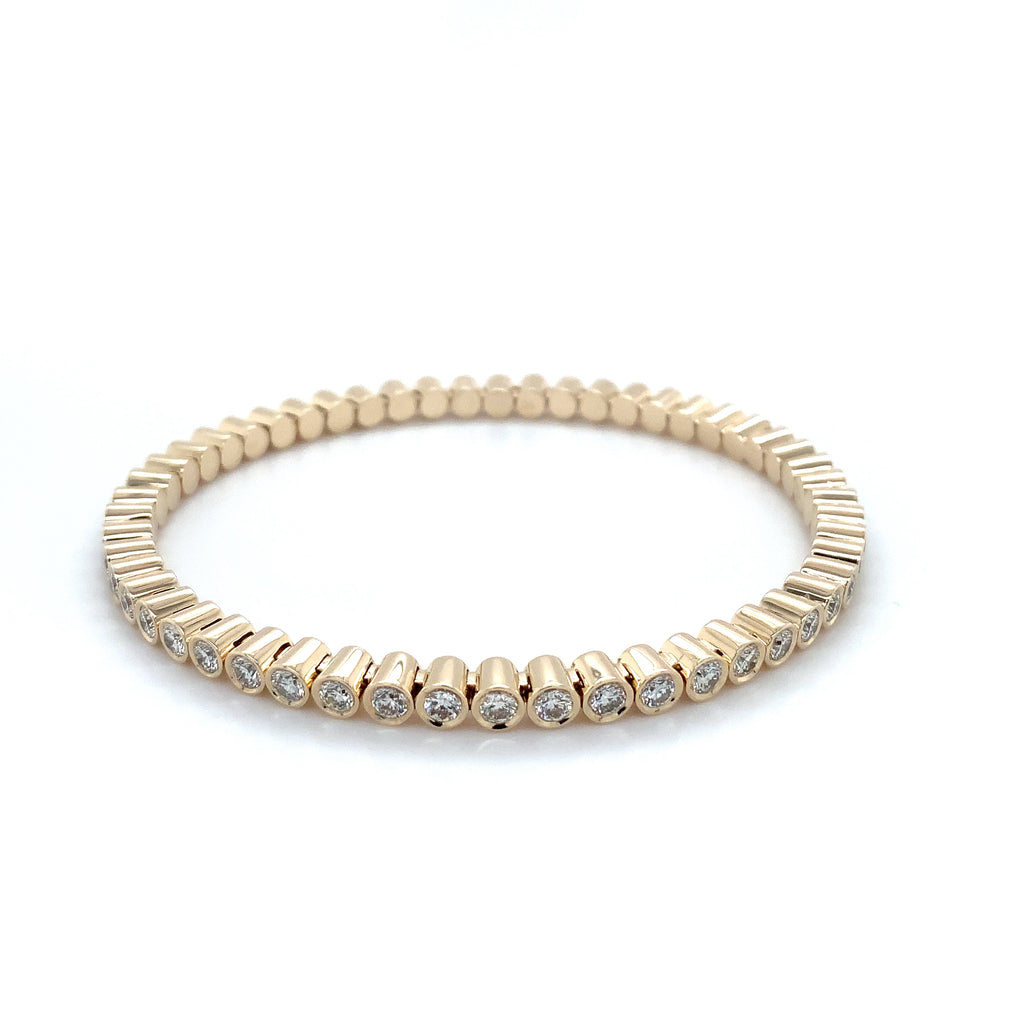 Roman + Jules Bezel-Set Diamond Stratchy Bracelet in 14K Yellow Gold - Image 4 of 5