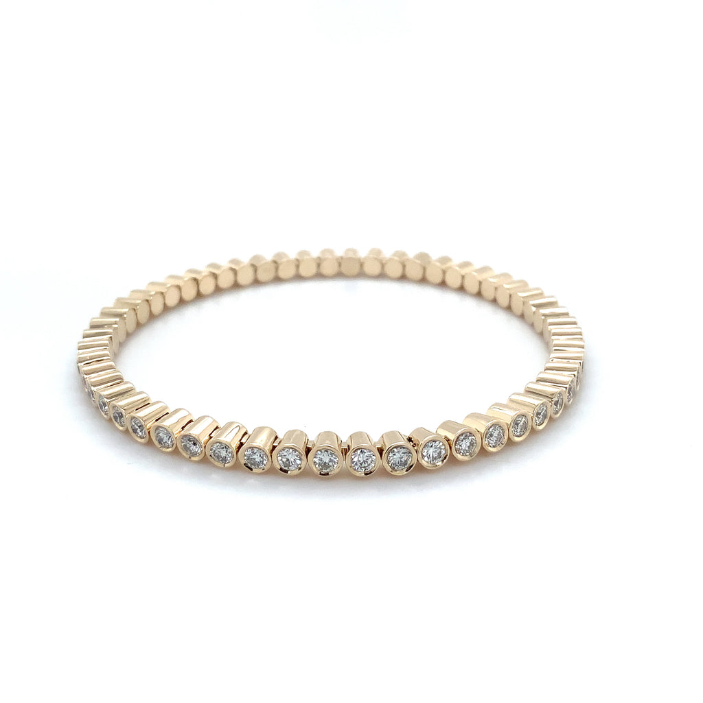 Roman + Jules Bezel-Set Diamond Stratchy Bracelet in 14K Yellow Gold - Image 5 of 5