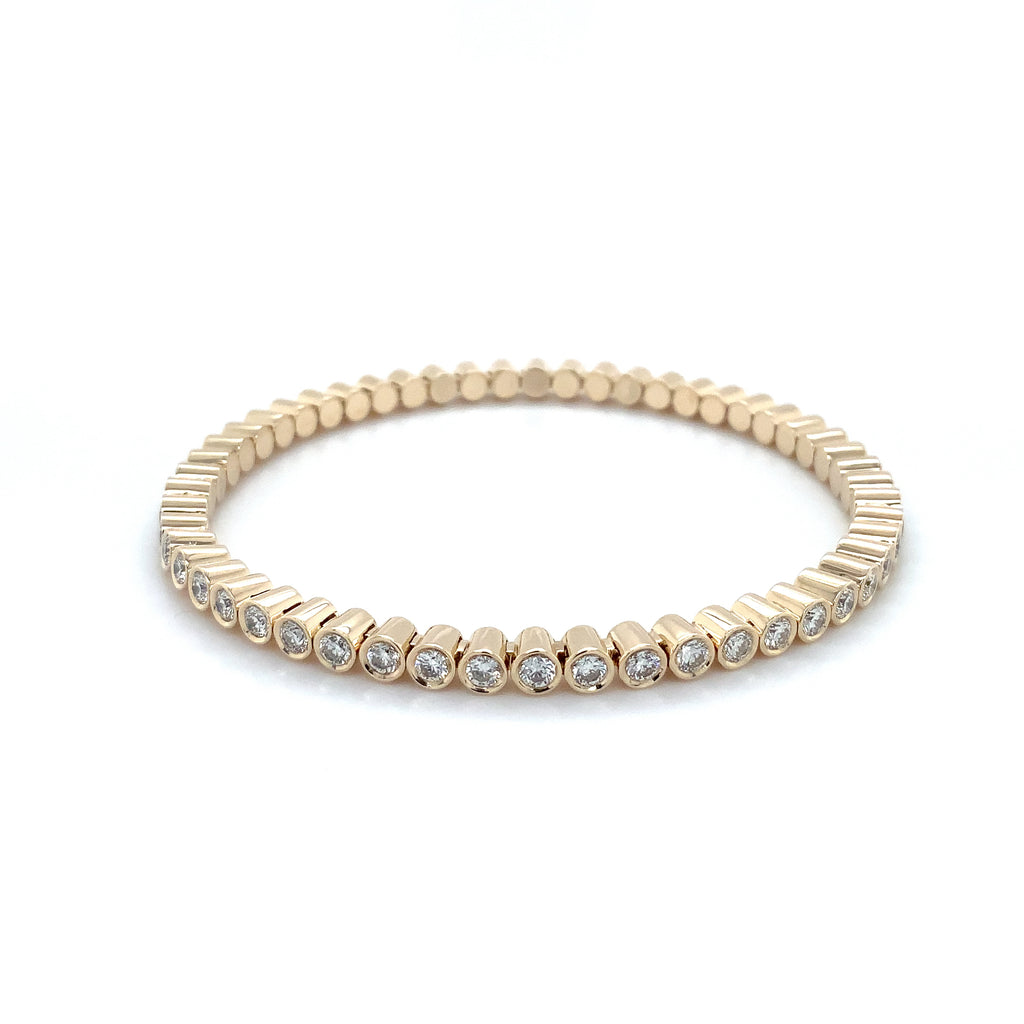 Roman + Jules Bezel-Set Diamond Stratchy Bracelet in 14K Yellow Gold - Image 1 of 5