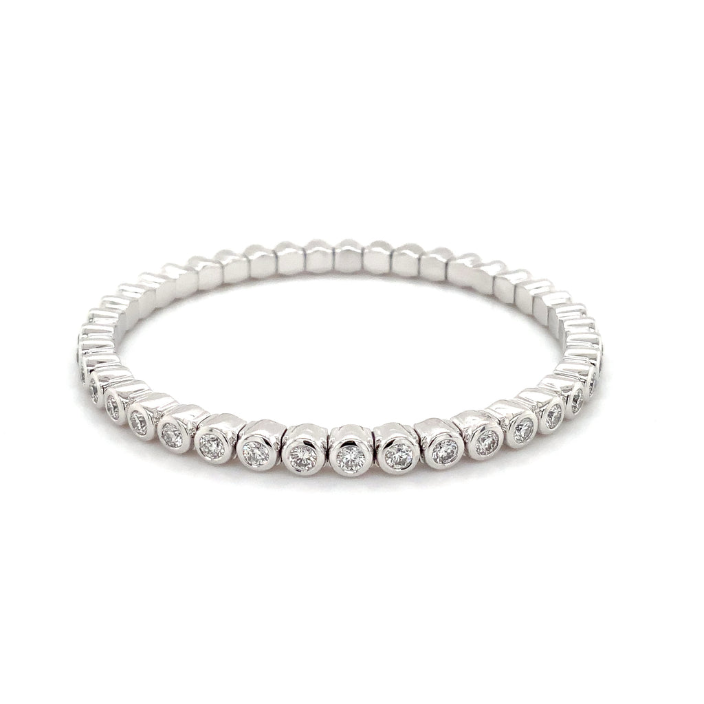 Roman + Jules Bezel-Set Diamond Stratchy Bracelet in 14K White Gold - Image 3 of 5