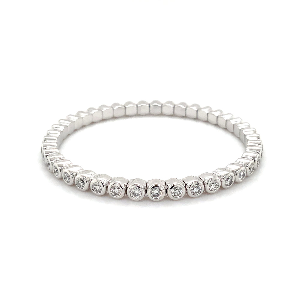 Roman + Jules Bezel-Set Diamond Stratchy Bracelet in 14K White Gold - Image 4 of 5