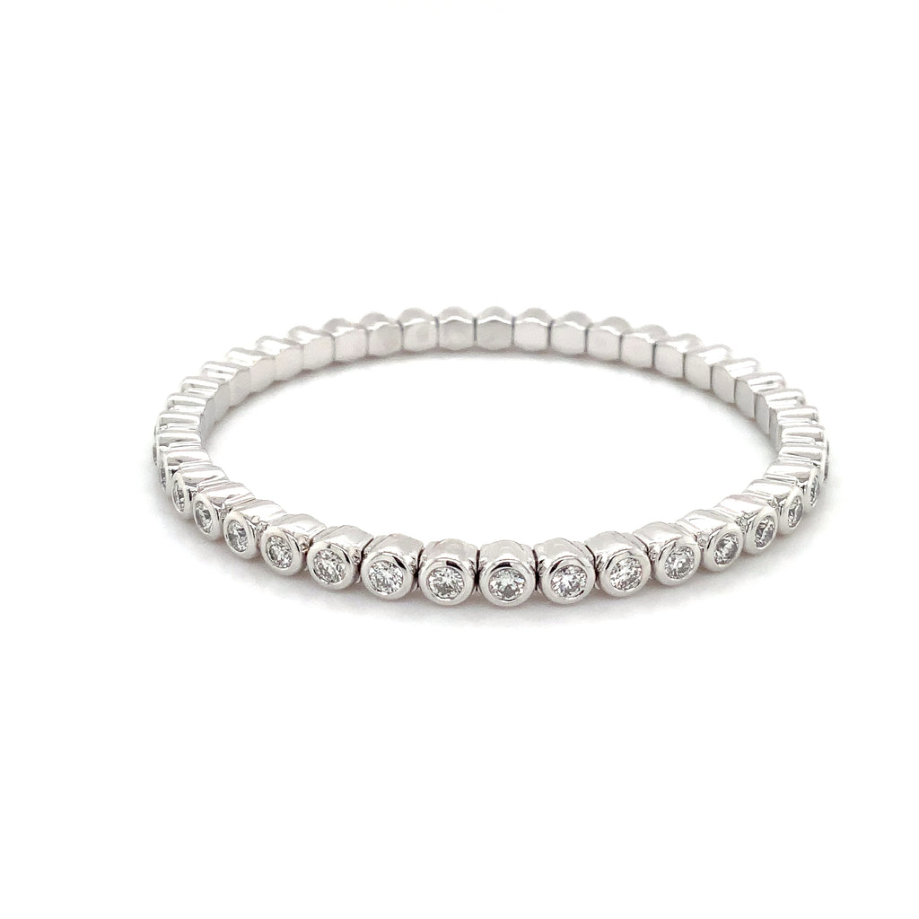 Roman + Jules Bezel-Set Diamond Stratchy Bracelet in 14K White Gold - Image 5 of 5