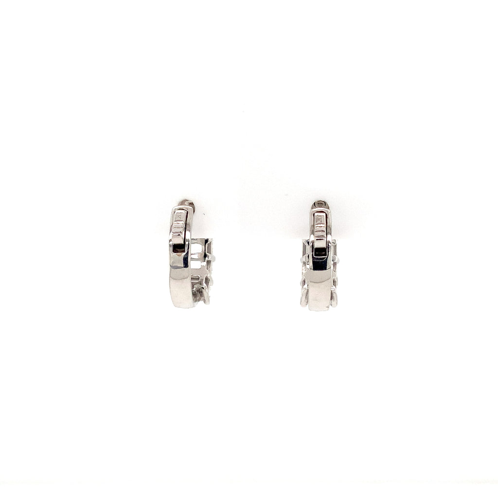 Roman + Jules Emerald Cut Diamond Hoop Earrings in 14K White Gold - Image 7 of 7
