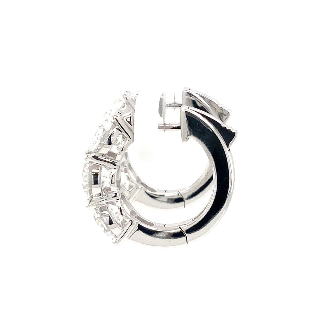 Round Brilliant Lab Grown Diamond Huggie in 14K White Gold - Image 3 of 8