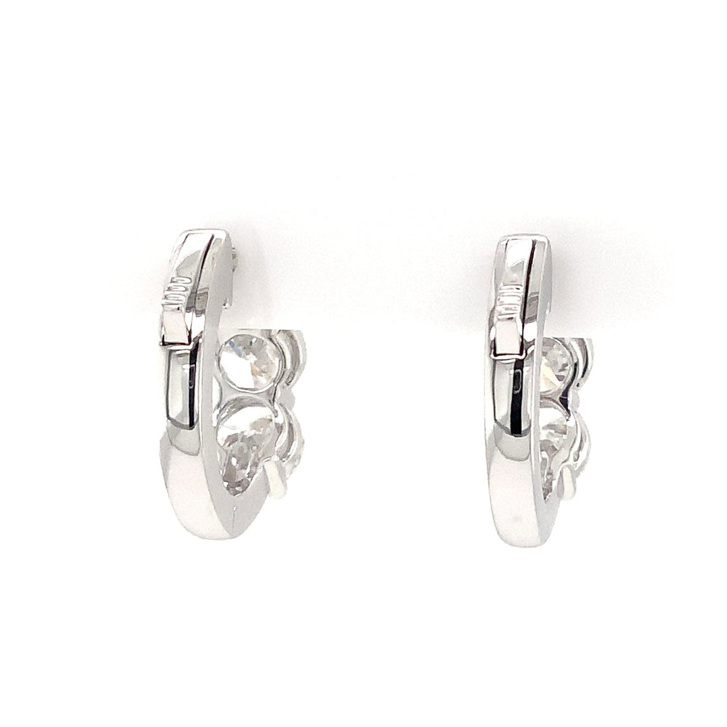 Round Brilliant Lab Grown Diamond Huggie in 14K White Gold - Image 4 of 8