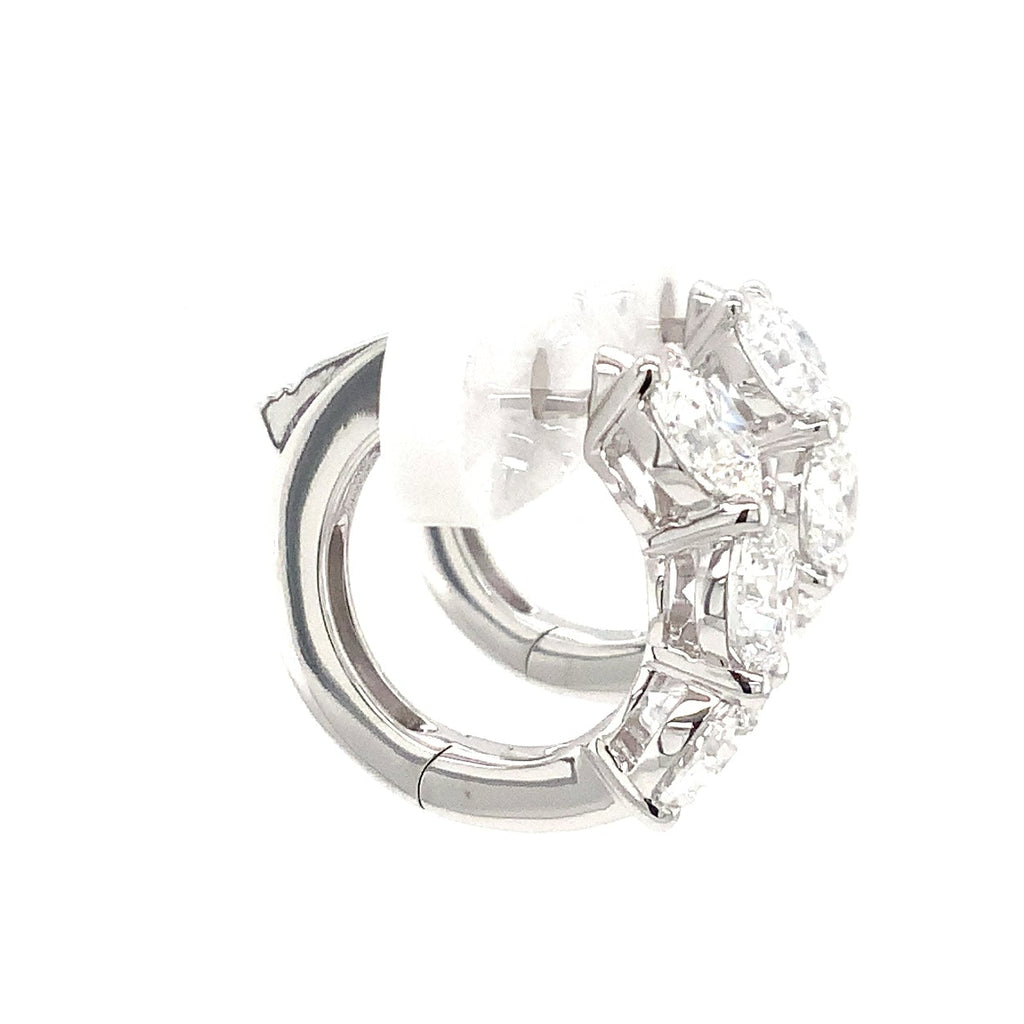Round Brilliant Lab Grown Diamond Huggie in 14K White Gold - Image 5 of 8