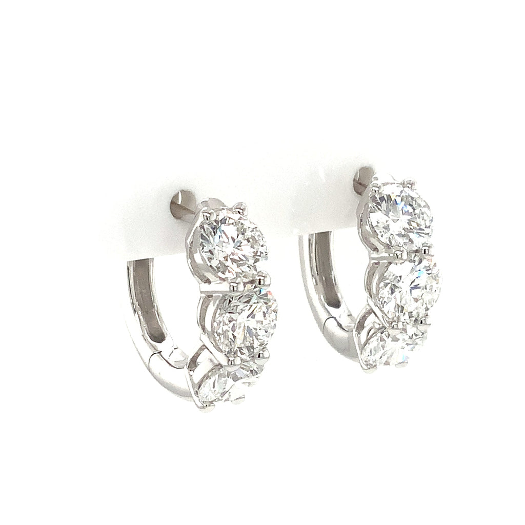 Round Brilliant Lab Grown Diamond Huggie in 14K White Gold - Image 8 of 8