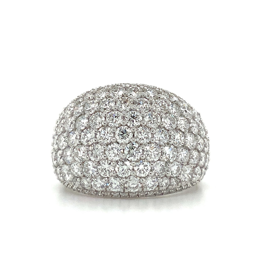 Pavé Set Dome Lab Grown Diamond 4.42 cts tw 14K White Gold Band. - Image 1 of 8