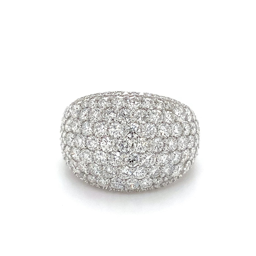 Pavé Set Dome Lab Grown Diamond 4.42 cts tw 14K White Gold Band. - Image 3 of 8