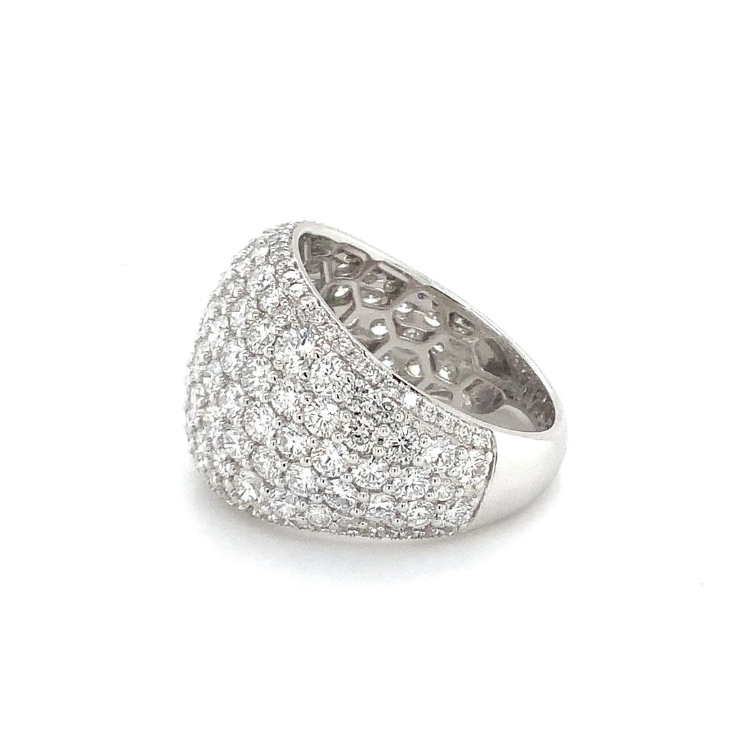 Pavé Set Dome Lab Grown Diamond 4.42 cts tw 14K White Gold Band. - Image 4 of 8