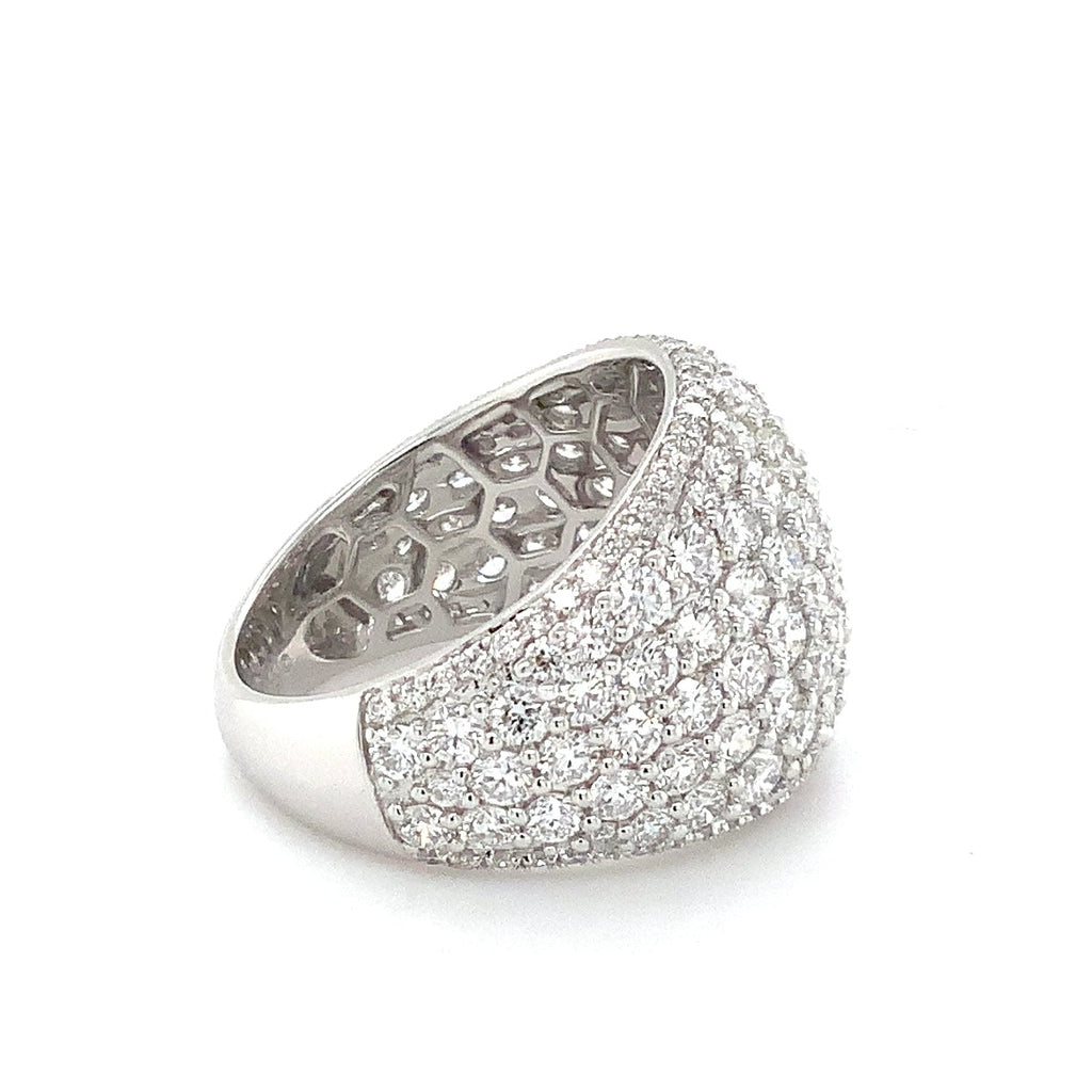Pavé Set Dome Lab Grown Diamond 4.42 cts tw 14K White Gold Band. - Image 6 of 8