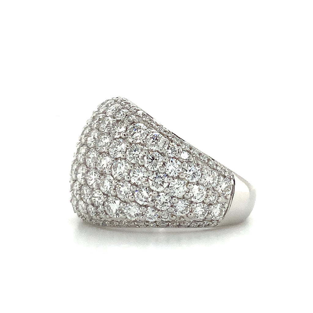 Pavé Set Dome Lab Grown Diamond 4.42 cts tw 14K White Gold Band. - Image 7 of 8