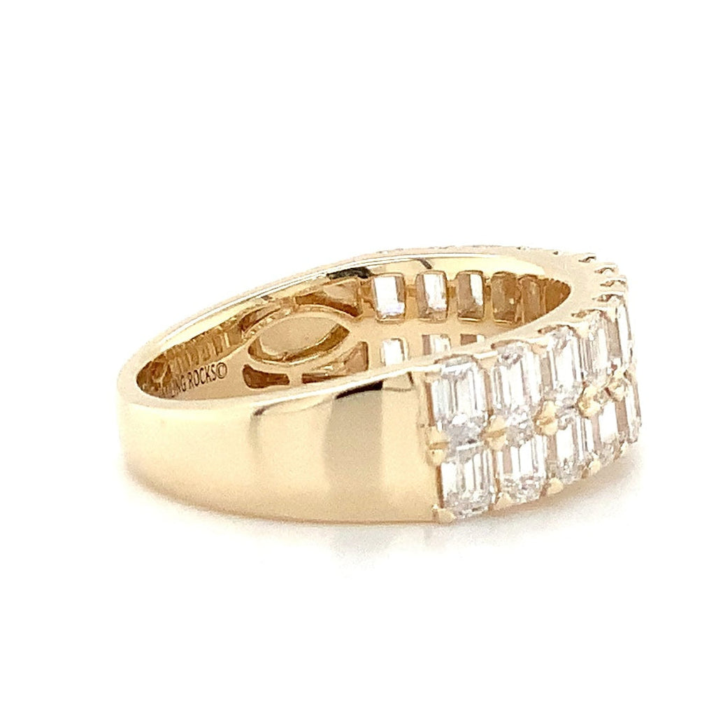 Emerald Cut Lab Grown Diamond Band in 14K Yellow Gold - Image 4 of 5