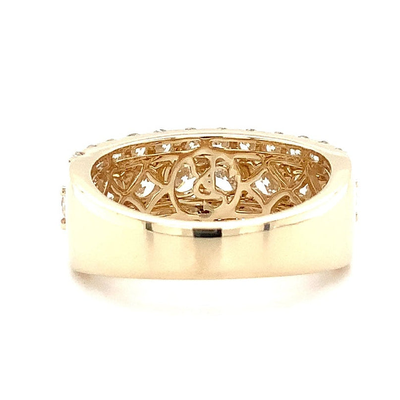 Three Row Lab Grown Diamond Ring in 14K Yellow Gold - Image 5 of 7