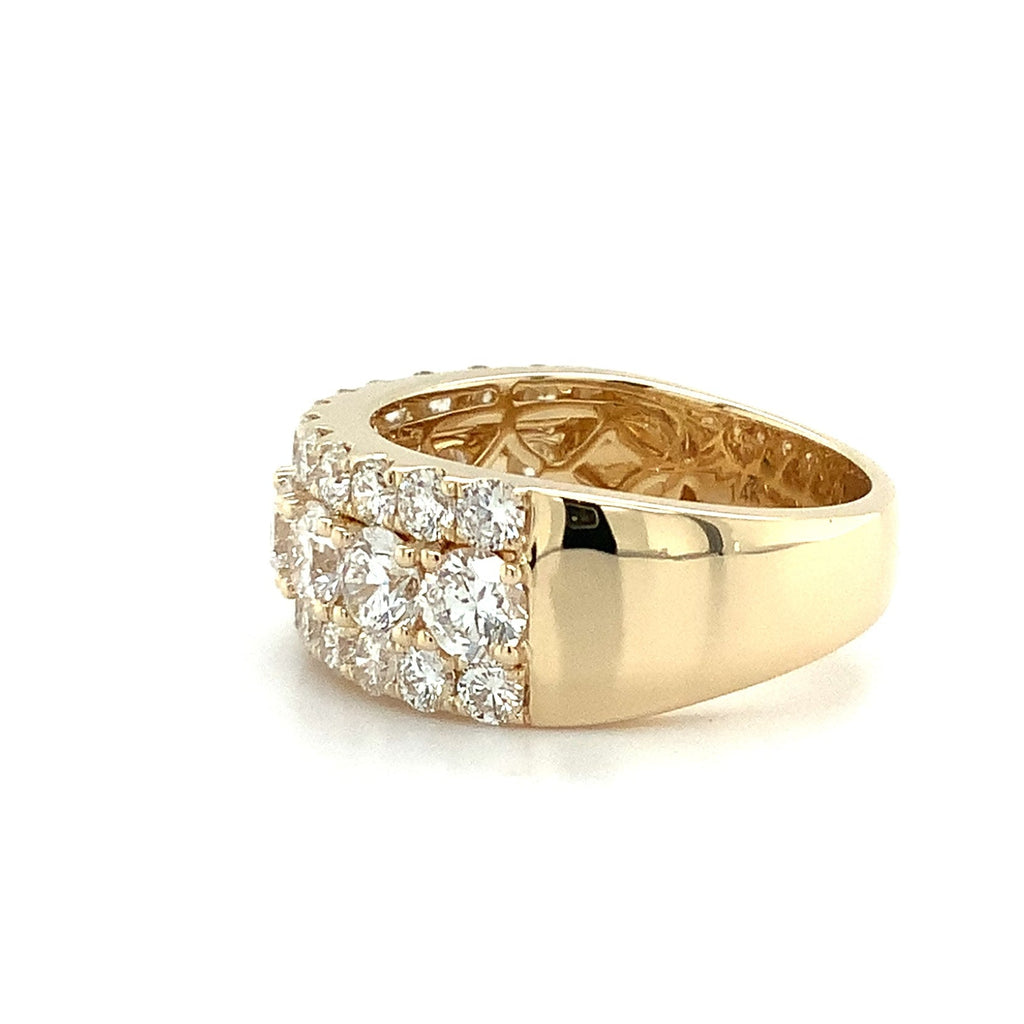Three Row Lab Grown Diamond Ring in 14K Yellow Gold - Image 7 of 7