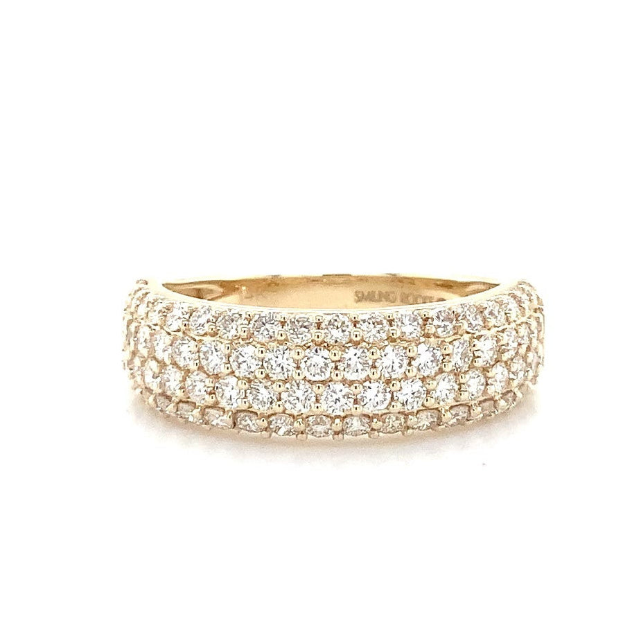 Four Row Pavé Set Lab Grown Diamond 1.05 cts tw 14K Yellow Gold Band. - Image 3 of 7