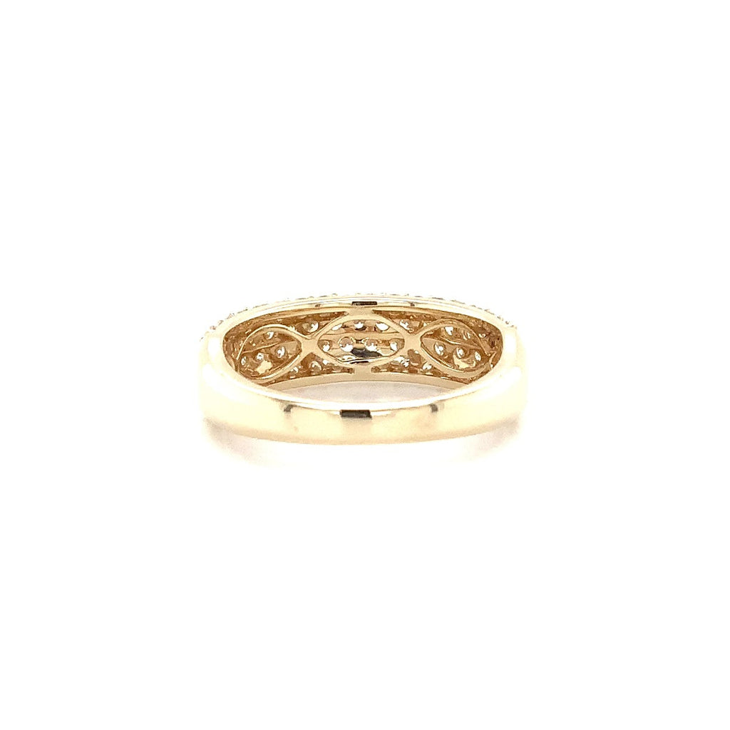Four Row Pavé Set Lab Grown Diamond 1.05 cts tw 14K Yellow Gold Band. - Image 5 of 7