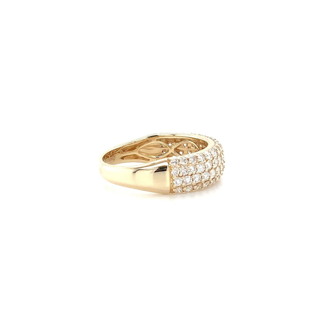 Four Row Pavé Set Lab Grown Diamond 1.05 cts tw 14K Yellow Gold Band. - Image 6 of 7