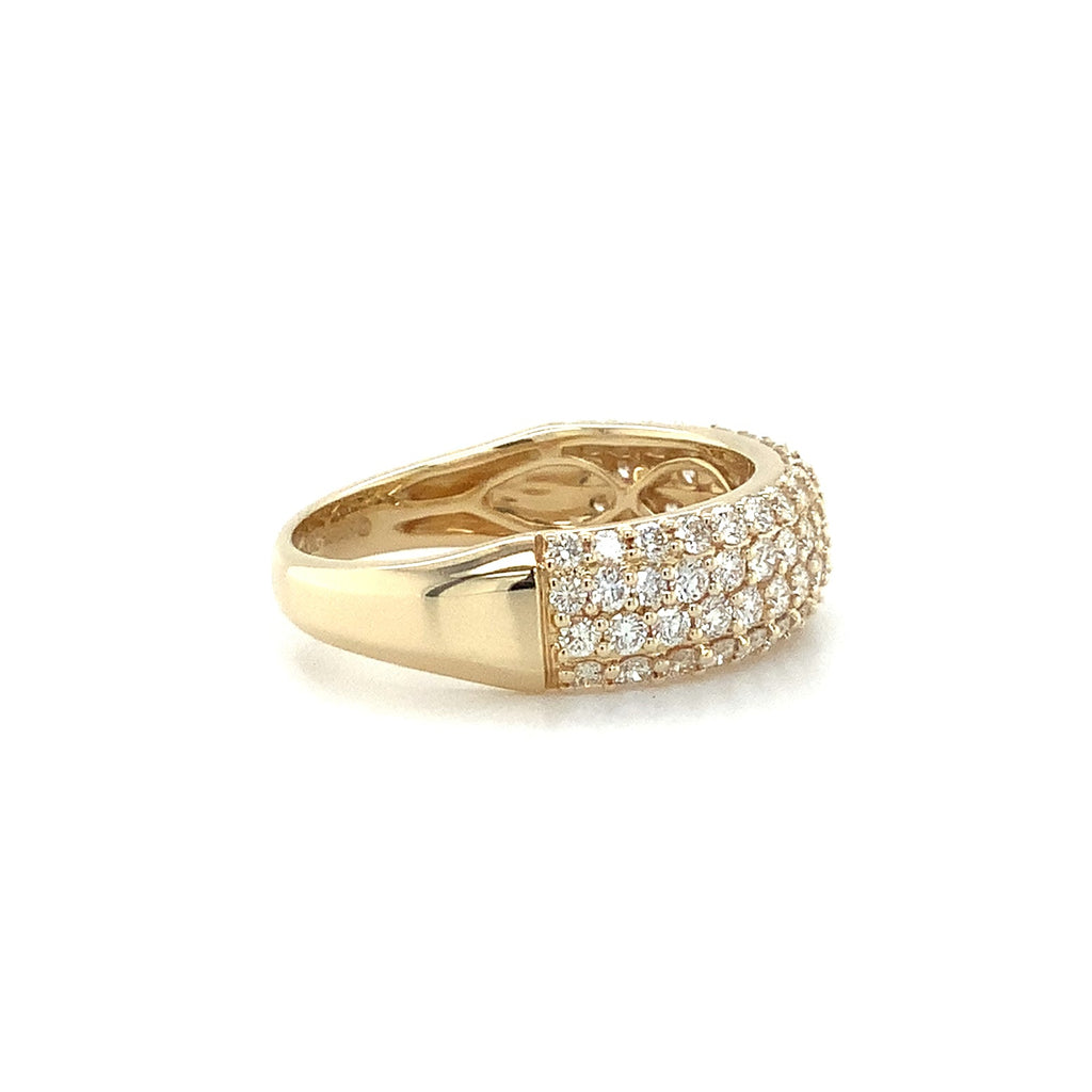 Four Row Pavé Set Lab Grown Diamond 1.05 cts tw 14K Yellow Gold Band. - Image 2 of 7