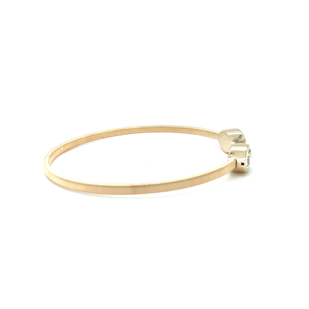 Stackable Marquise Cut Lab Grown Diamond Flexi Open Cuff Bracelet in 14K Yellow Gold - Image 3 of 6