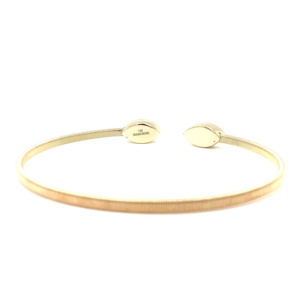 Stackable Marquise Cut Lab Grown Diamond Flexi Open Cuff Bracelet in 14K Yellow Gold - Image 6 of 6
