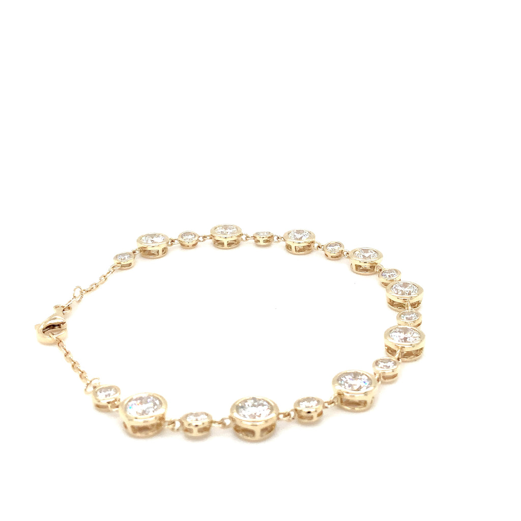 Lab Grown Diamond Bezel Station Chain Bracelet in 14K Yellow Gold - Image 6 of 6