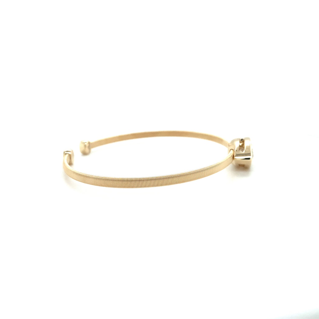Stackable Marquise Cut Lab Grown Diamond Flexi Open Cuff Bracelet in 14K Yellow Gold - Image 2 of 8