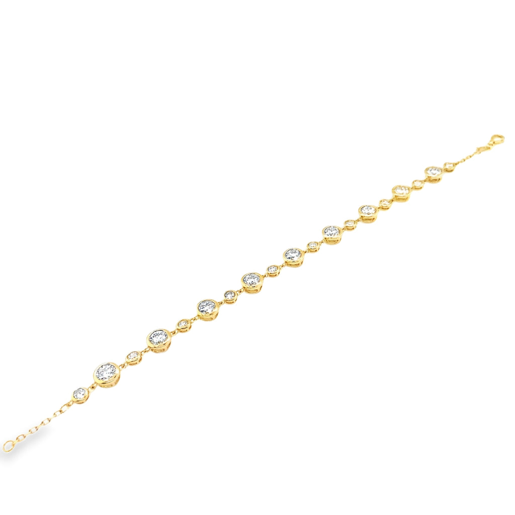 Lab Grown Diamond Bezel Station Chain Bracelet in 14K Yellow Gold - Image 3 of 6