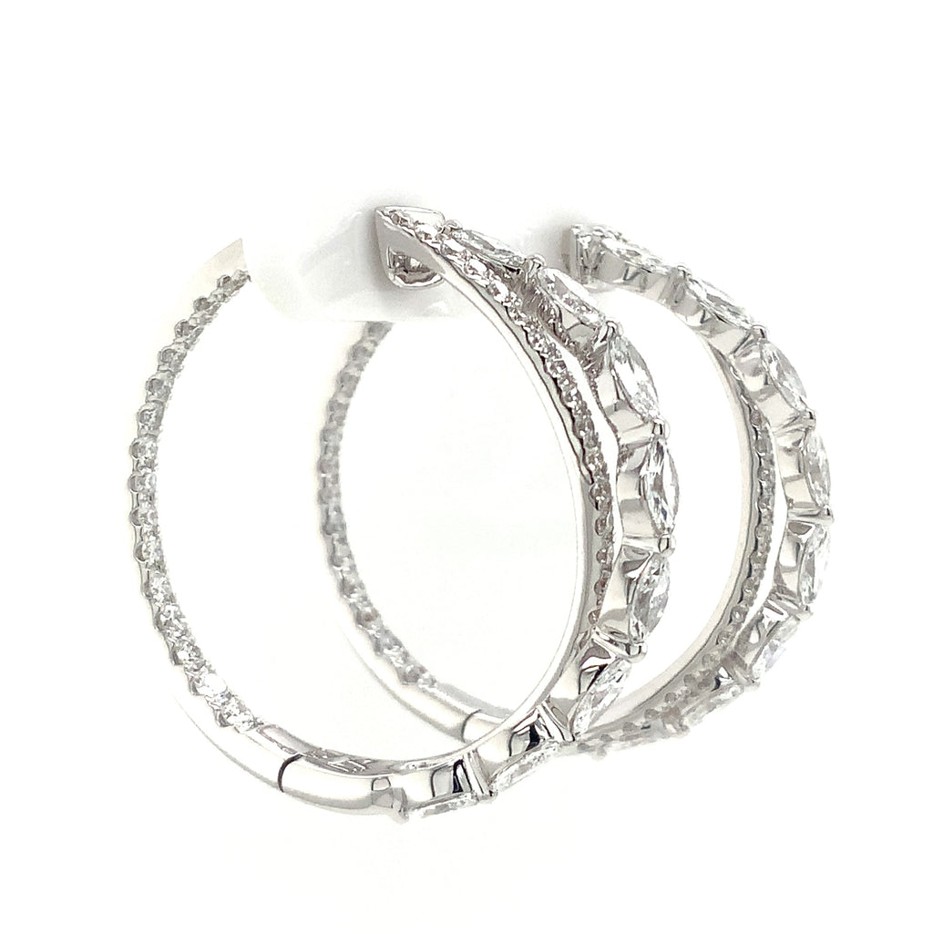 Lab Grown Diamond Criss-Cross Hoop Earrings set in 18K White Gold - Image 8 of 8