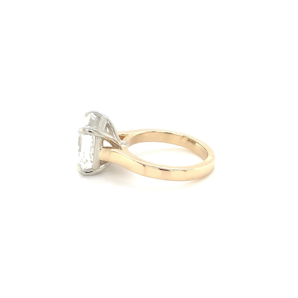 Asscher Cut Lab Grown Diamond Solitaire Ring Set in 18K Two Tone - Image 8 of 10