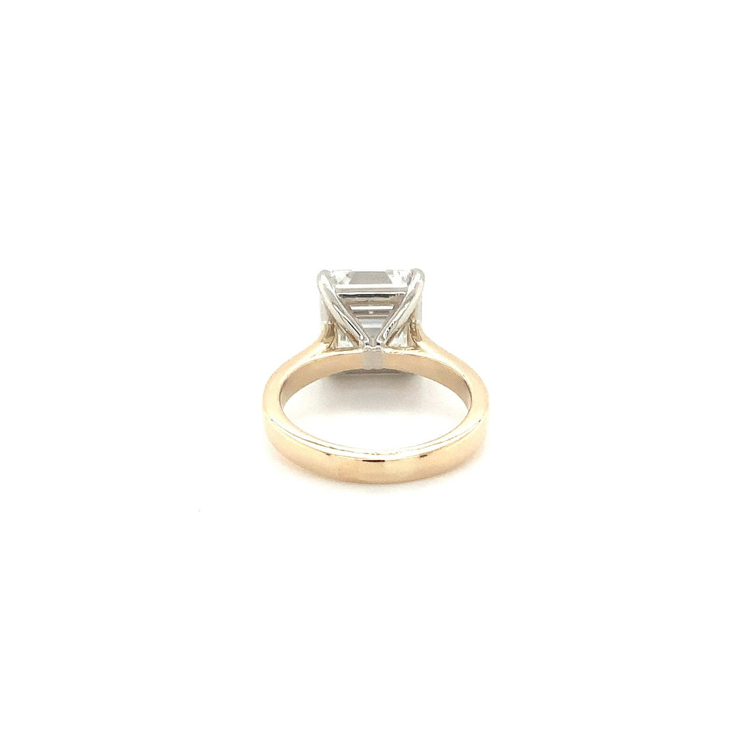 Asscher Cut Lab Grown Diamond Solitaire Ring Set in 18K Two Tone - Image 9 of 10