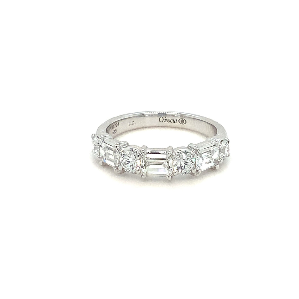 Christopher Designs L'Amour Crisscut® Lab Grown Diamond Band in 14K White Gold - Image 1 of 7