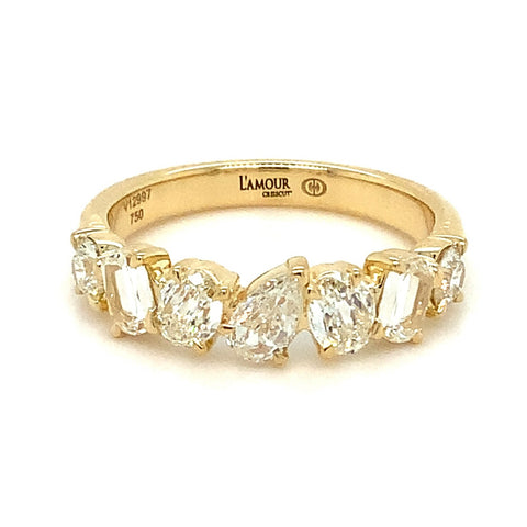 Christopher Designs L'Amour Crisscut® Mixed Shape Diamond Band set 18K Yellow Gold - Image 1 of 6