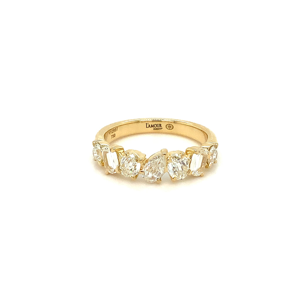 Christopher Designs L'Amour Crisscut® Mixed Shape Diamond Band set 18K Yellow Gold - Image 6 of 6