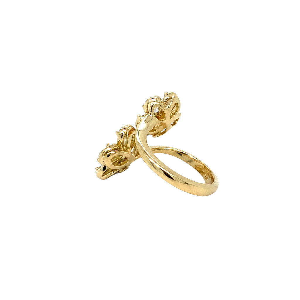 Christopher Designs L'Amour Crisscut® Pear Shape Floral Cluster Bypass Right Hand Ring set in 18 kt Yellow G - Image 3 of 11