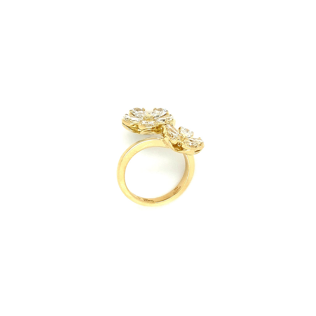 Christopher Designs L'Amour Crisscut® Pear Shape Floral Cluster Bypass Right Hand Ring set in 18 kt Yellow G - Image 2 of 11