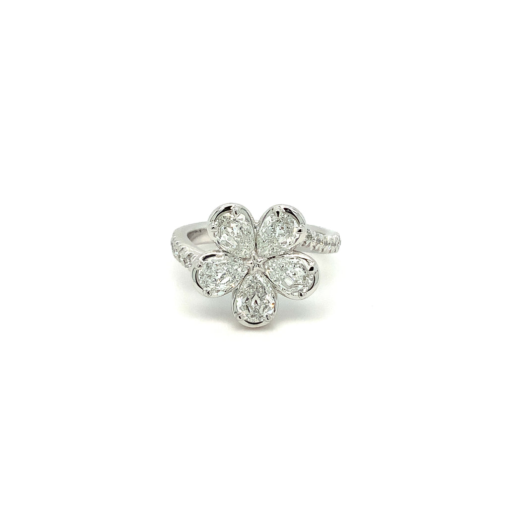 Christopher Designs L'Amour Crisscut® Pear Shape Floral Diamond set in 14K White Gold - Image 1 of 8