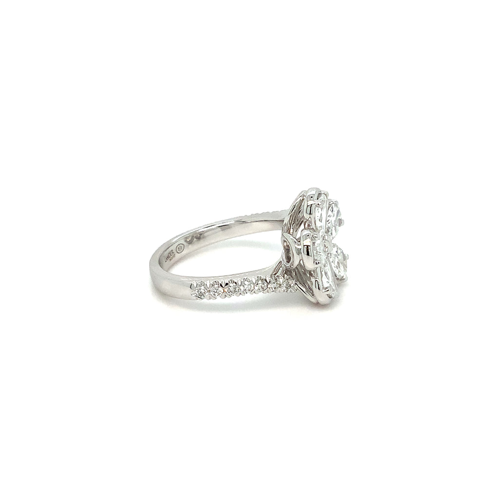Christopher Designs L'Amour Crisscut® Pear Shape Floral Diamond set in 14K White Gold - Image 3 of 8
