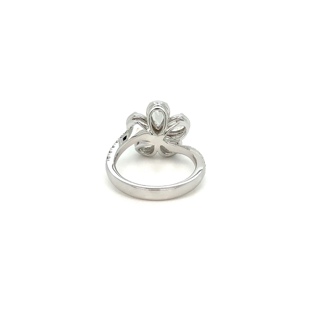 Christopher Designs L'Amour Crisscut® Pear Shape Floral Diamond set in 14K White Gold - Image 5 of 8