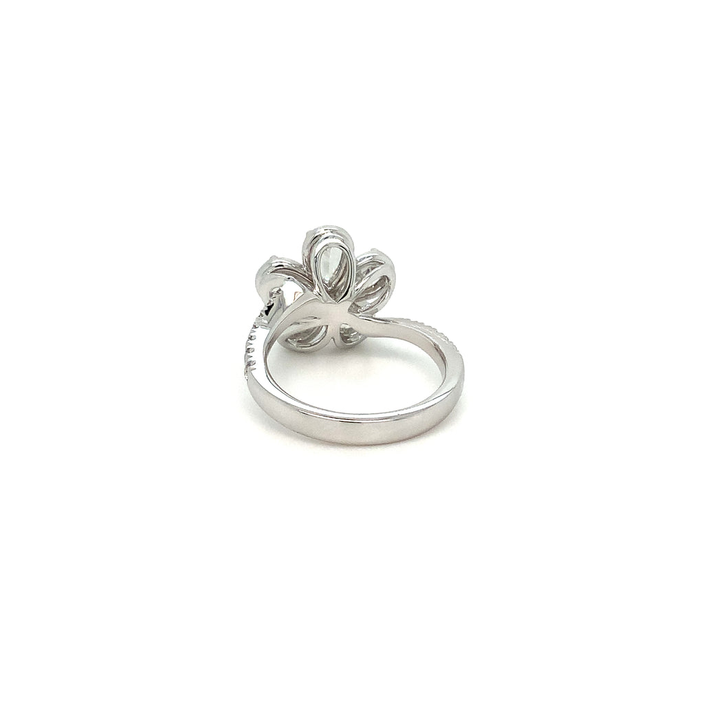Christopher Designs L'Amour Crisscut® Pear Shape Floral Diamond set in 14K White Gold - Image 6 of 8