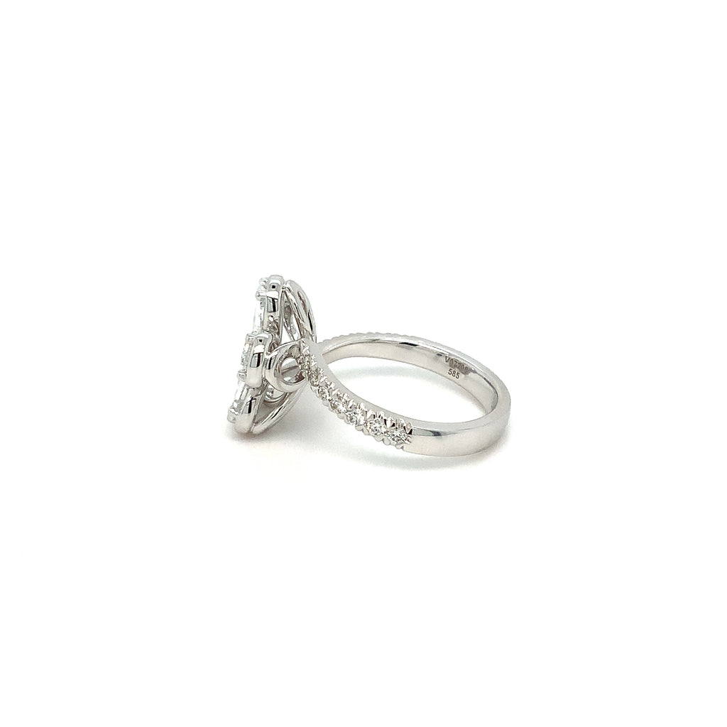 Christopher Designs L'Amour Crisscut® Pear Shape Floral Diamond set in 14K White Gold - Image 7 of 8
