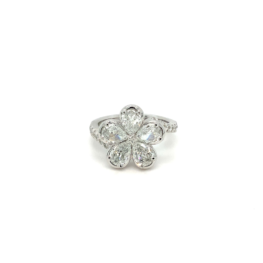Christopher Designs L'Amour Crisscut® Pear Shape Floral Diamond set in 14K White Gold - Image 8 of 8