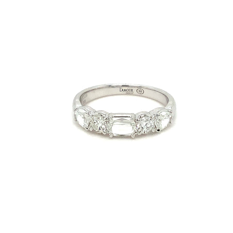 Christopher Designs L'Amour Crisscut® Mixed Shaped Diamond Band set 14K White Gold - Image 1 of 5