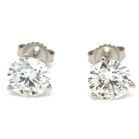 Round Brilliant Cut Lab Grown Diamond Studs Earring Set In 14K White Gold 5.16 cts t.w. - Image 1 of 5