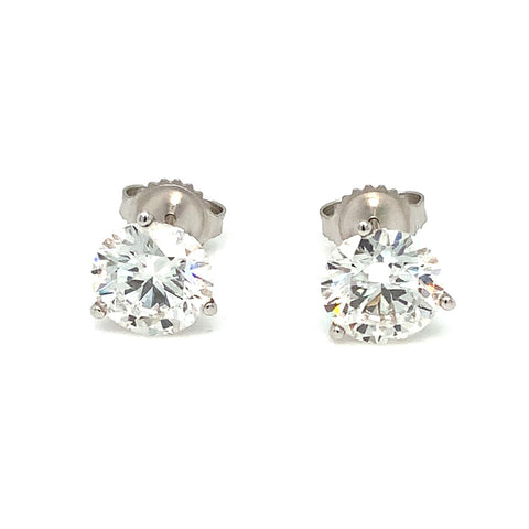 Brilliant Cut Lab Grown Diamond Studs Earring Set In 14K White Gold 3.05 cts t.w. - Image 1 of 7
