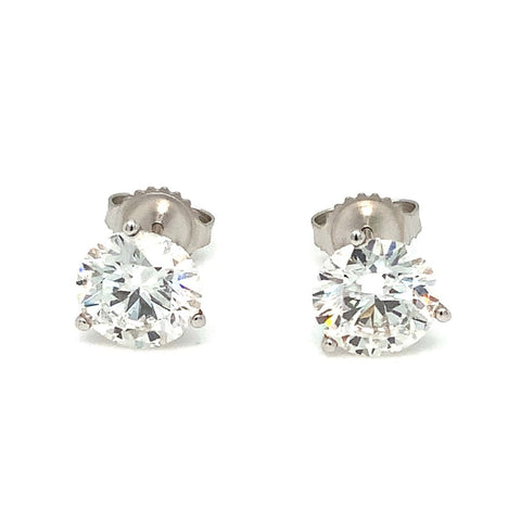 Round Brilliant Cut Lab Grown Diamond Studs Earring Set In 14K White Gold 4.11 cts t.w. - Image 1 of 7